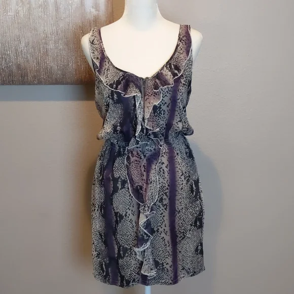 Charlie Jade Dresses | Nwt Charlie Jade Silk Snake Print Dress | Color: Gray/Purple | Size: S | Lizkhach's Closet